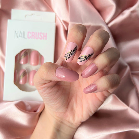 Pink With Gold Stripes - NAILCRUSH®