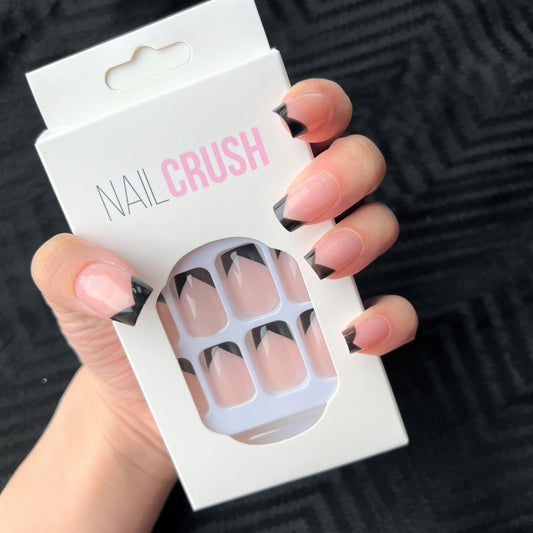 Pink & Black French Tips - NAILCRUSH®