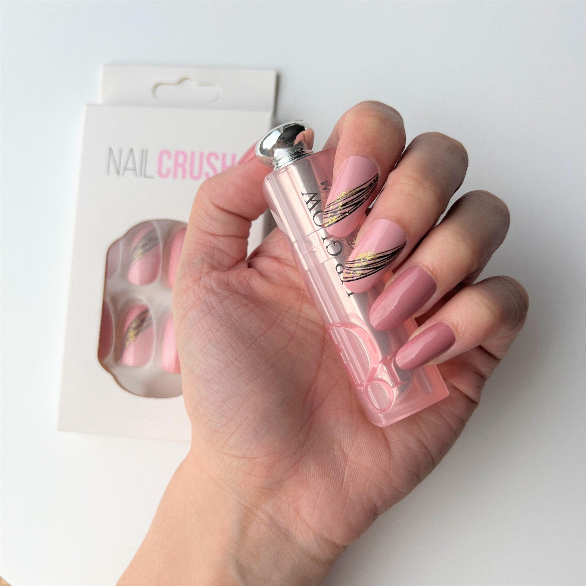 Pink With Gold Stripes - NAILCRUSH®