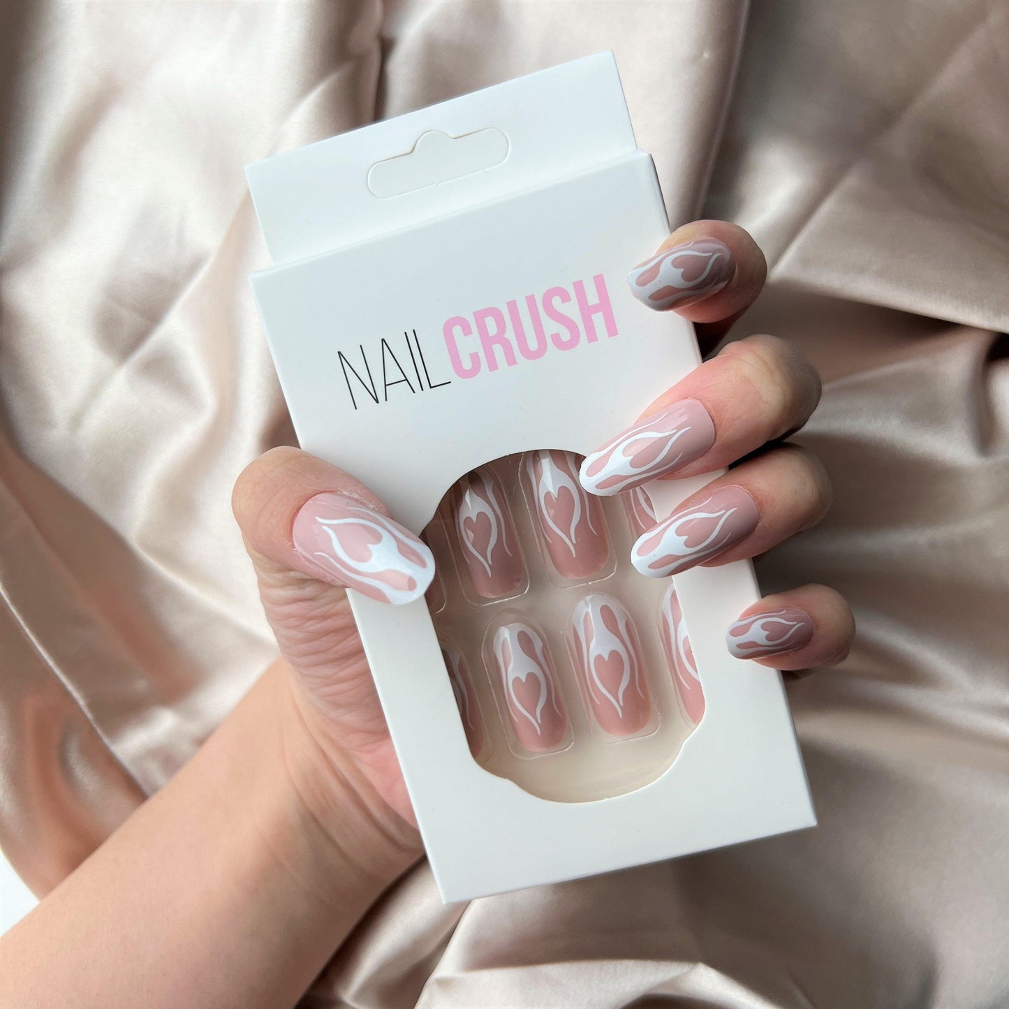 Pink & White Flames (Oval) - NAILCRUSH®
